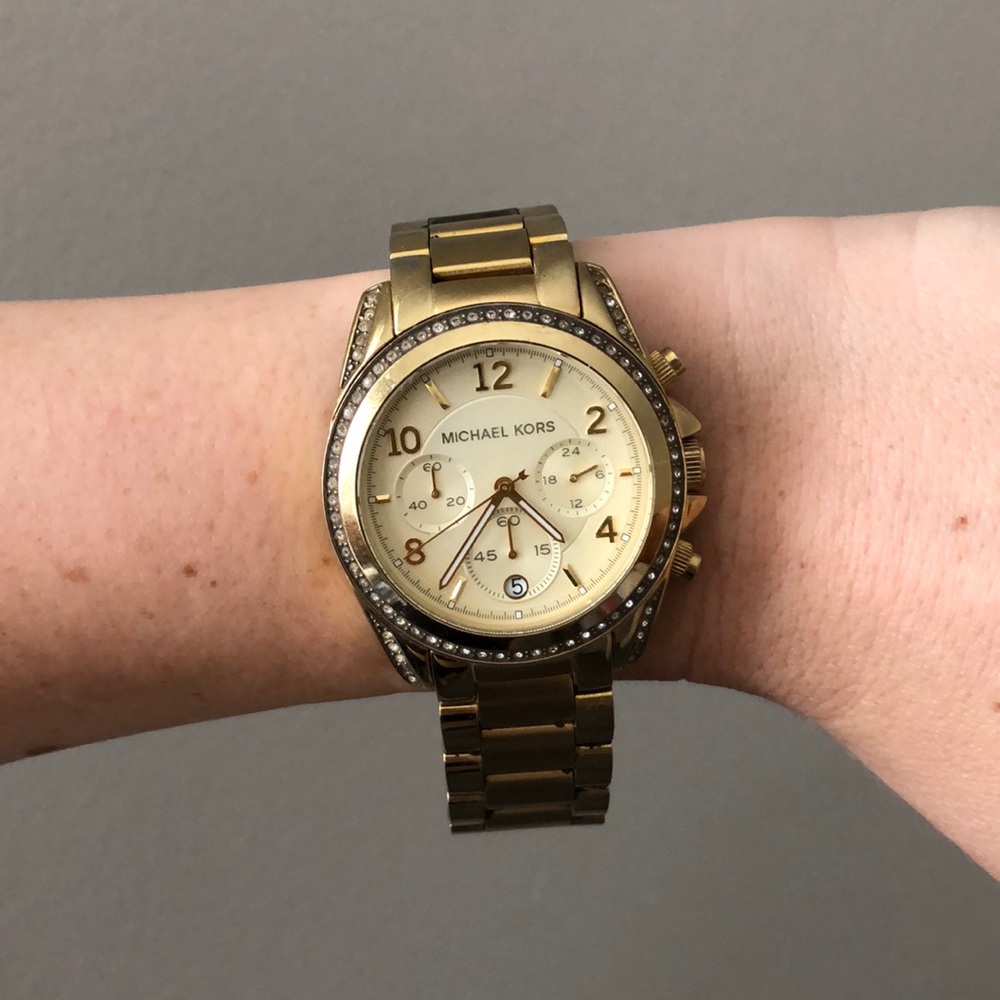 Gold Michaels Kors watch